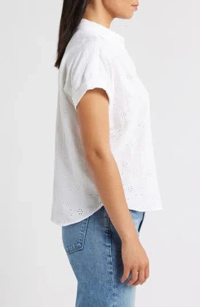 BEACHLUNCHLOUNGE BEACHLUNCHLOUNGE NOA EMBROIDERED COTTON BLEND BUTTON-UP TOP