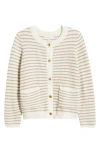Beachlunchlounge Piera Stripe Cardigan In Neutral