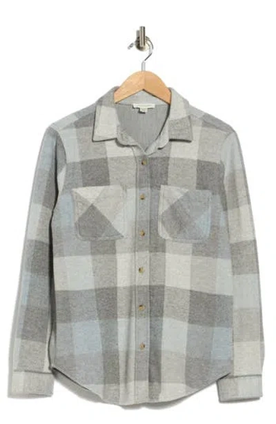 Beachlunchlounge Plaid Jacquard Knit Shacket In Puff Blue