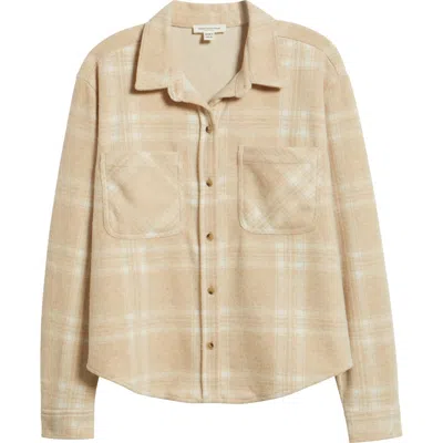Beachlunchlounge Plaid Shirt Jacket In Neutral