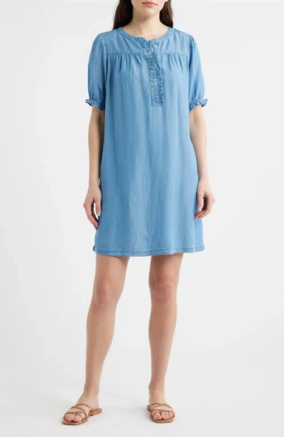 Beachlunchlounge Rhea Ruffle Shift Dress In Blue