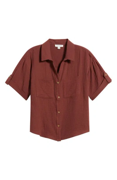 Beachlunchlounge River Gauze Shirt In Brown