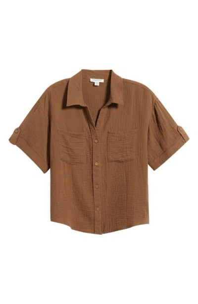 Beachlunchlounge River Gauze Shirt In Brown