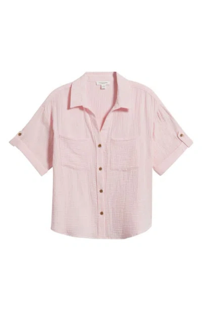 Beachlunchlounge River Gauze Shirt In Pink