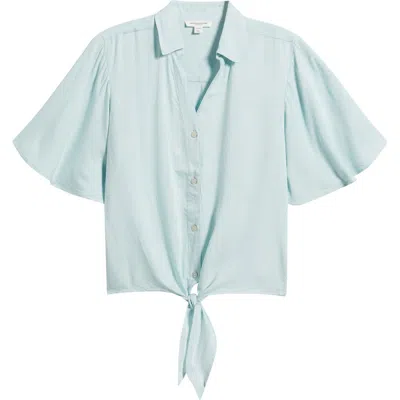 Beachlunchlounge Roxanna Tie Hem Shirt In Blue