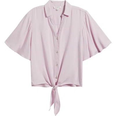 Beachlunchlounge Roxanna Tie Hem Shirt In Pink