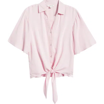 Beachlunchlounge Roxanna Tie Hem Shirt In Pink