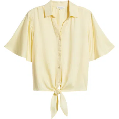 Beachlunchlounge Roxanna Tie Hem Shirt In Yellow
