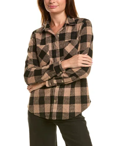 Beachlunchlounge Sally Brushed Flannel Shirt In Brown