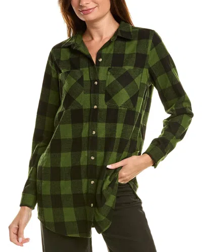 Beachlunchlounge Sally Brushed Flannel Shirt In Green