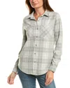 Beachlunchlounge Sally Brushed Flannel Shirt In Grey