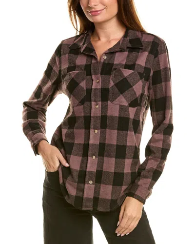 Beachlunchlounge Sally Brushed Flannel Shirt In Pink