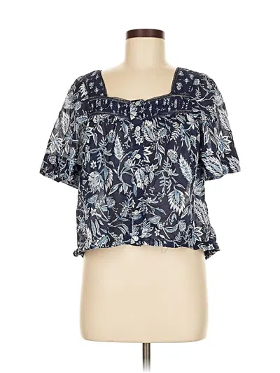 Pre-owned Beachlunchlounge Short Sleeve Blouse In Blue