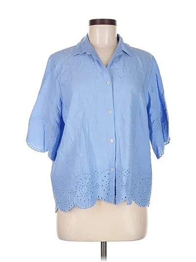 Pre-owned Beachlunchlounge Short Sleeve Blouse In Blue
