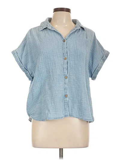 Pre-owned Beachlunchlounge Short Sleeve Blouse In Blue