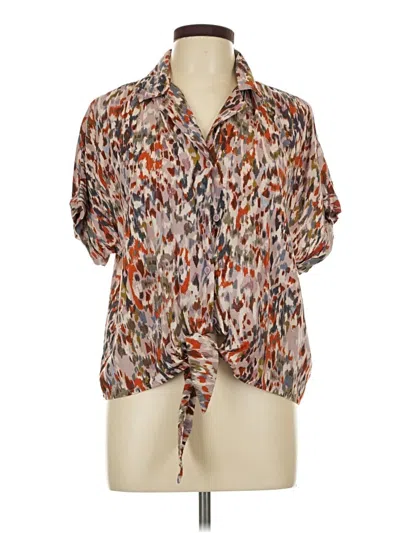 Pre-owned Beachlunchlounge Short Sleeve Blouse In Brown