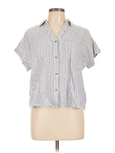 Pre-owned Beachlunchlounge Short Sleeve Blouse In Gray