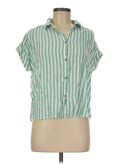 Pre-owned Beachlunchlounge Short Sleeve Blouse In Green