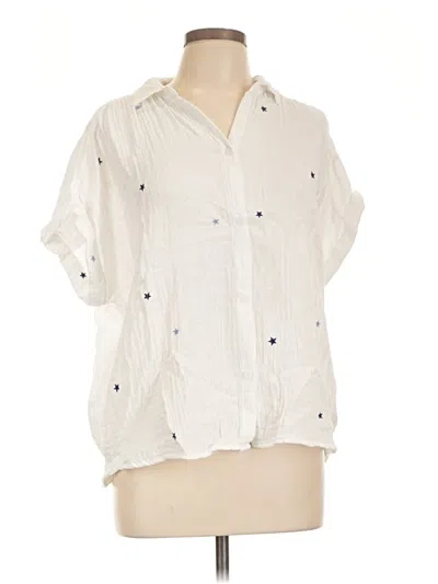Pre-owned Beachlunchlounge Short Sleeve Blouse In Ivory