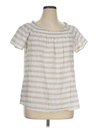 Pre-owned Beachlunchlounge Short Sleeve Blouse In Ivory