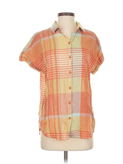 Pre-owned Beachlunchlounge Short Sleeve Blouse In Orange