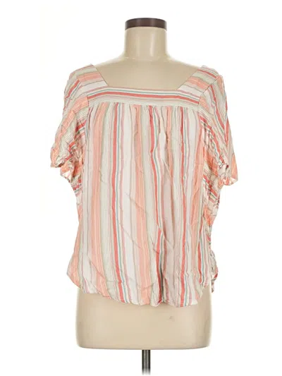 Pre-owned Beachlunchlounge Short Sleeve Blouse In Pink
