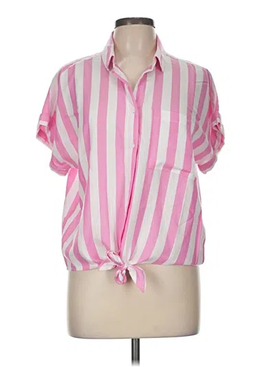 Pre-owned Beachlunchlounge Short Sleeve Blouse In Pink