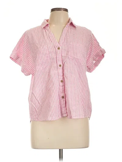 Pre-owned Beachlunchlounge Short Sleeve Blouse In Pink