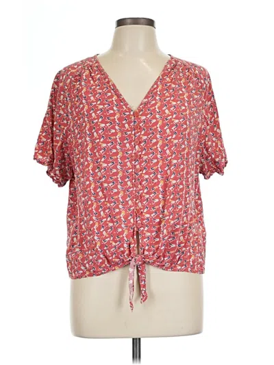 Pre-owned Beachlunchlounge Short Sleeve Blouse In Red