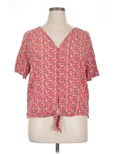 Pre-owned Beachlunchlounge Short Sleeve Blouse In Red