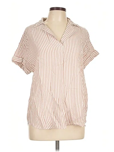 Pre-owned Beachlunchlounge Short Sleeve Blouse In Tan