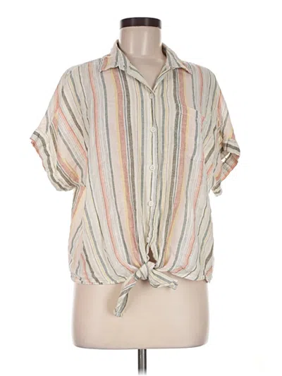 Pre-owned Beachlunchlounge Short Sleeve Blouse In Tan