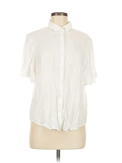 Pre-owned Beachlunchlounge Short Sleeve Blouse In White