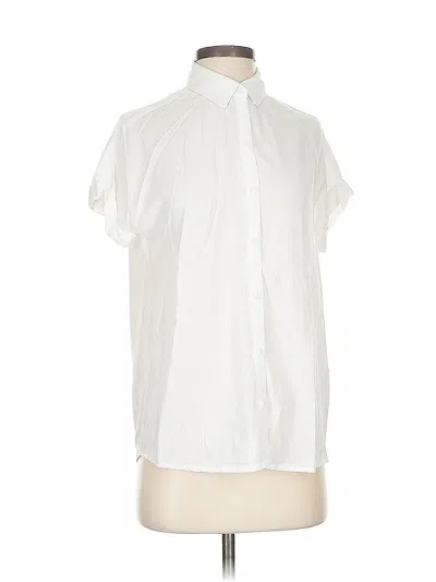 Pre-owned Beachlunchlounge Short Sleeve Blouse In White