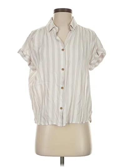 Pre-owned Beachlunchlounge Short Sleeve Blouse In White