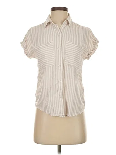 Pre-owned Beachlunchlounge Short Sleeve Blouse In White