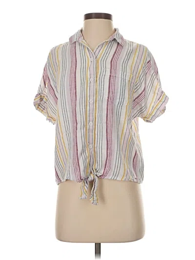 Pre-owned Beachlunchlounge Short Sleeve Blouse In White