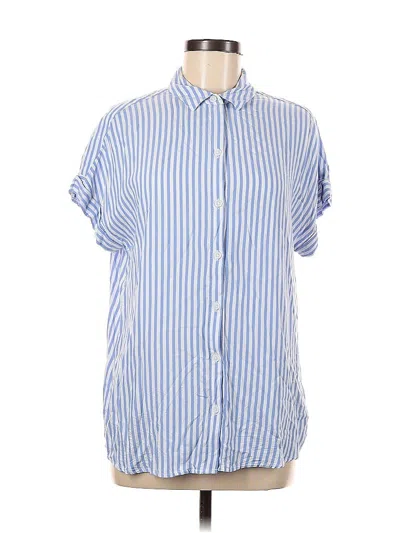 Pre-owned Beachlunchlounge Short Sleeve Button Down Shirt In Blue