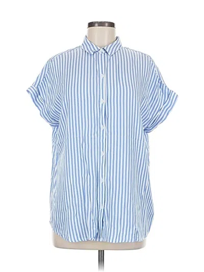 Pre-owned Beachlunchlounge Short Sleeve Button Down Shirt In Blue