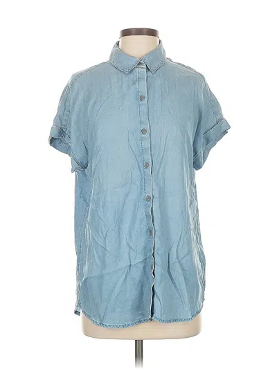 Pre-owned Beachlunchlounge Short Sleeve Button Down Shirt In Blue