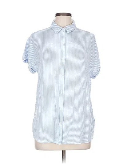 Pre-owned Beachlunchlounge Short Sleeve Button Down Shirt In Blue