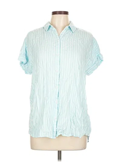 Pre-owned Beachlunchlounge Short Sleeve Button Down Shirt In Blue