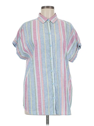 Pre-owned Beachlunchlounge Short Sleeve Button Down Shirt In Blue