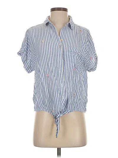 Pre-owned Beachlunchlounge Short Sleeve Button Down Shirt In Blue