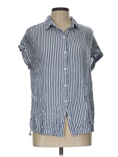 Pre-owned Beachlunchlounge Short Sleeve Button Down Shirt In Blue