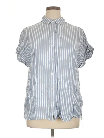 Pre-owned Beachlunchlounge Short Sleeve Button Down Shirt In Blue