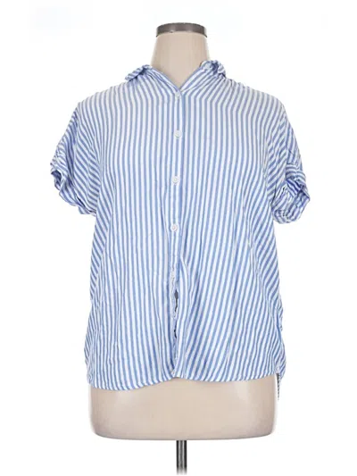 Pre-owned Beachlunchlounge Short Sleeve Button Down Shirt In Blue