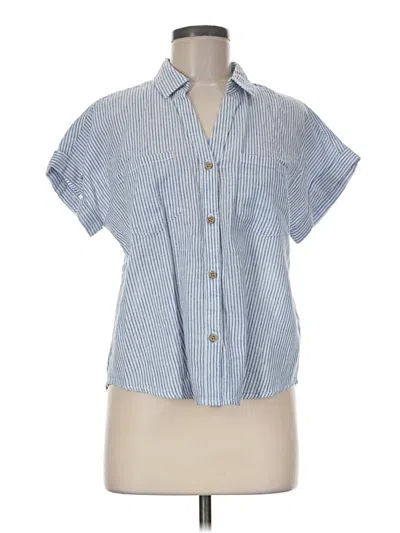 Pre-owned Beachlunchlounge Short Sleeve Button Down Shirt In Blue