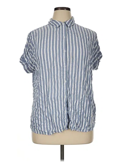 Pre-owned Beachlunchlounge Short Sleeve Button Down Shirt In Blue