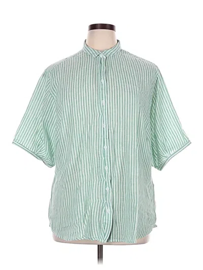 Pre-owned Beachlunchlounge Short Sleeve Button Down Shirt In Green